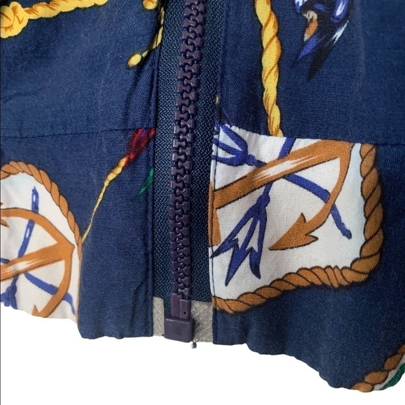 VINTAGE | Women’s Navy Nautical Bomber Windbreaker Zip Up Jacket | Size XL - Picture 15 of 16
